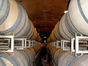 Inside Benziger's wine cave