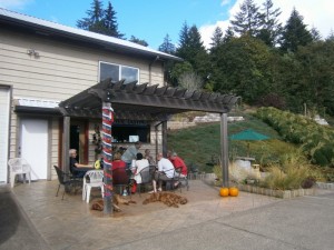 Outdoor tasting area at Airlie Vineyards