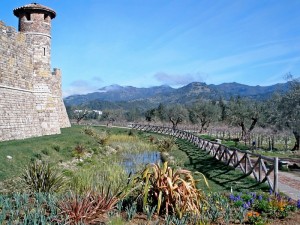 View from the front of Castello di Amorosa