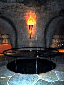 Foucault Pendulum inside Stag's Leap Cellars wine cave