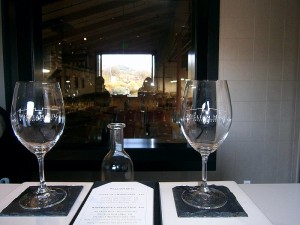 View from William Hill's tasting bar looking into the wine cellar