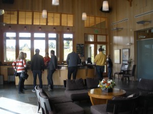 The tasting bar at Lynmar Winery