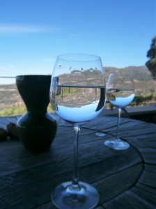 Wine tasting on the back deck at Viader on Howell Mountain