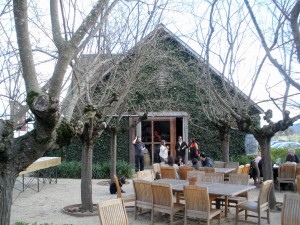 Outside seated tastings at Hall Winery St. Helena