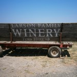 A sign at the entrance to Larson Family Winery