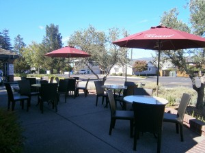 The outdoor patio at Girard Tasting Room