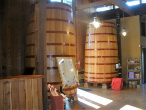 Large puncheons in the Sequoia Grove tasting room